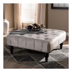 Baxton Studio Keswick Cocktail Ottoman, Overall Width: 35.25 '', Polyurethane Foam Padding