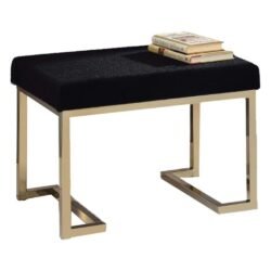 Benzara Astonishing Ottoman, Black/Gold