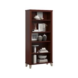 Bush Business Furniture 66H 5 Shelf Bookcase in Hansen Cherry