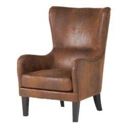 Christopher Knight Home Lorenzo Fabric Hi-Back Studded Chair, Charcoal