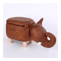 Footstool Animal Shape Ottoman Foot Rest Stool Padded Seat Pouf Ottoman with Non-Skid Wooden Legs Change Shoes Stool (Color : A)