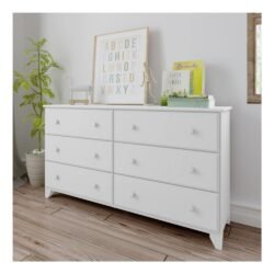 Max & Lily Solid Wood 6-Drawer Dresser, White