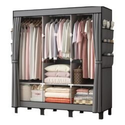 WSZJJ Portable Wardrobe Closet, Modular Storage Organizer, Space Saving Armoire, Deeper Cube with Hanging Rod