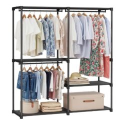 WSZJJ Wardrobe Simple Modern Economical Assembled Wardrobe Solid Wood Bedroom Space Simple Fabric Closet Single Adult