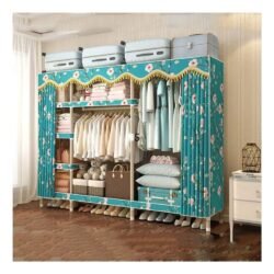 WSZJJ Simple Wardrobe Assembly Bold Steel Cloth Wardrobe Simple Cabinet Bedroom Dormitory Household Fabric Wardrobe