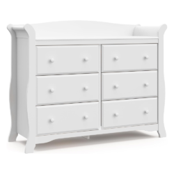 Storkcraft Avalon 6 Drawer Double Dresser, White