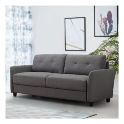 Zinus Contemporary Upholstered 78.4in Sofa / Living Room Couch, Dark Grey