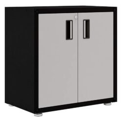 itbe for Home Ready-to-Assemble Cabinet with Two Doors Black and Grey