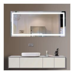 60 x 28 in Horizontal LED Bathroom Silvered Mirror with Touch Button (CK010-C)