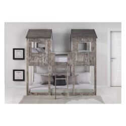 Donco Kids Twin Over Twin Bunk Bed in Slate Gray Finish