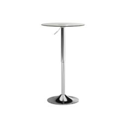 Flash Furniture CH-5-GG 23.5-Inch Round Adjustable Height Glass Table, Range 33.5-Inch -41-Inch