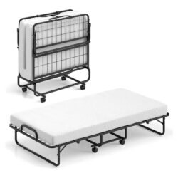 Bed Frames Folding Bed Frame, Single Double Bed Frame, Width 100cm/120cm/150cm, Used for Family Guest Room Office Lunch Break, Hotel Extra Bed, Saving Space (Size : 100x40x185cm)