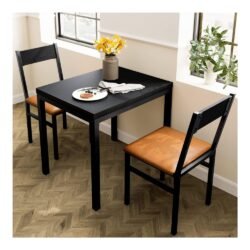 Homury 3 Piece Dining Set Small Dining Table Set for 2 Kitchen Breakfast Table Set, HDT109002WR