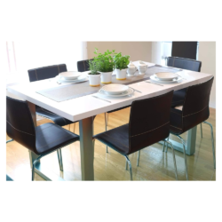 Inspirer Studio Roman Extendible Dining Table Pedestal Table MDF High-Gloss White (Table Only)