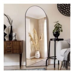 Full Length Mirror 65"x22", Sleek Arched-Top Mirror, Large Archway Mirror with Stand, Full Body Mirror, Floor Standing Mirror, Full Length Wall Mirror, Hanging or Leaning Against Wall for Bedroom