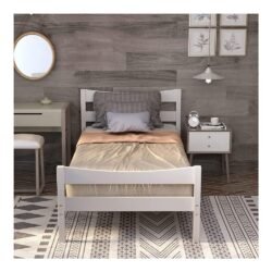 KOTEK Wood Bed Frame Twin Size, Heavy Duty Wooden Slats Support w/Headboard & Footboard, No Box Spring Needed, Panel Bed Mattress Foundation for Kids (Espresso)