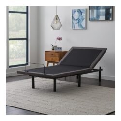 LUCID L600 Adjustable Bed Base Frame - Bluetooth Compatible with Companion App - Head and Foot Incline - Massage - Under Bed Lighting - Dual USB Charging Stations - Upholstered - Ergonomic