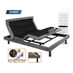 MAXXPRIME Wall Hugger Adjustable Bed Frame with Individual Head Tilt, Electric Bed Base with Dual Massage & USB, Under Bed Nightlight, Bluetooth App Control, Wireless Remote (Queen)