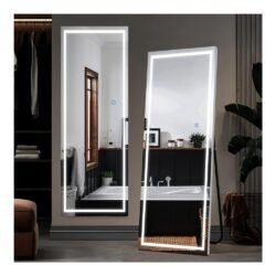 NeuType LED Mirror Full Length Dressing Mirror Oversized Rectangle Large Bedroom Bathroom Living Room Mirrors with Touch Button,Dimmable Lighting,Stepless Dimming,Burst-Proof Glass,Anti-Fog(65"x22")