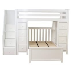 Plank & Beam Staircase Combo Loft Bed + Dresser, White