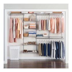Rubbermaid Configurations 4-to-8-Foot Deluxe Custom Closet Organizer System Kit, Titanium (FG3H8900TITNM)